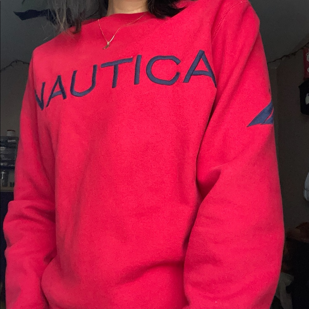 NAUTICA logo crewneck sweater